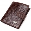 Шикарный мужской бумажник из натуральной кожи с тиснением под крокодила CANPELLINI 21729 Коричневый