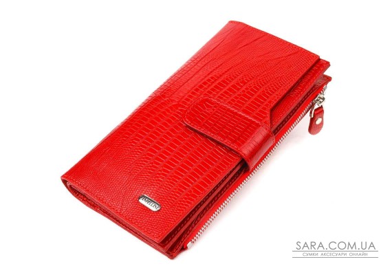 Красивый женский кошелек из натуральной фактурной кожи CANPELLINI 21646 Красный