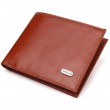 Мужской бумажник без застежки горизонтального формата из натуральной гладкой кожи CANPELLINI 21762 Коричневий