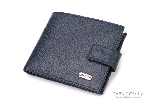 Привлекательный горизонтальный кошелек для мужчин из натуральной кожи флотар CANPELLINI 21894 Синий