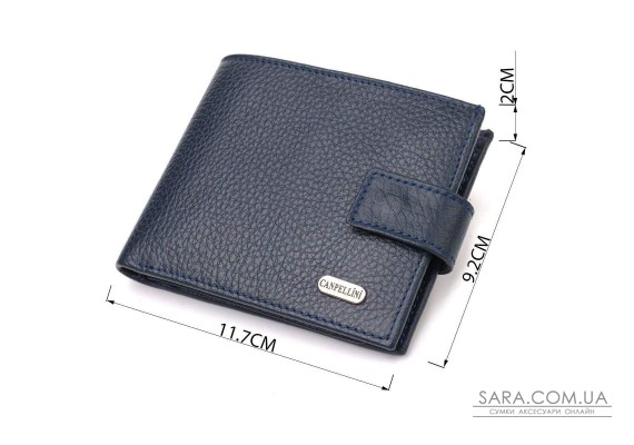 Привлекательный горизонтальный кошелек для мужчин из натуральной кожи флотар CANPELLINI 21894 Синий