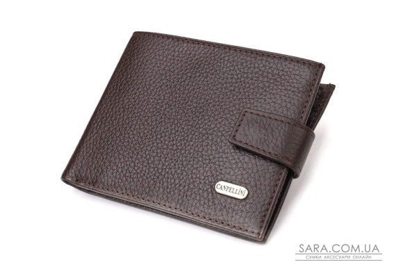 Вместительный мужской кошелек из натуральной кожи флотар CANPELLINI 21944 Коричневый