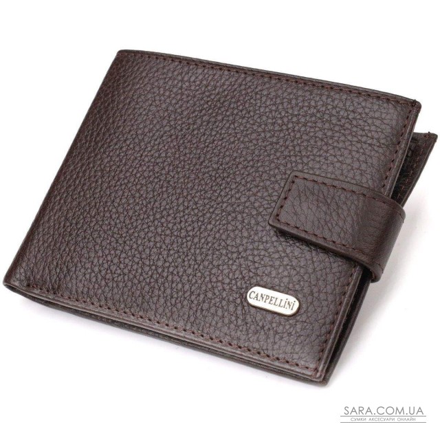 Вместительный мужской кошелек из натуральной кожи флотар CANPELLINI 21944 Коричневый Вместительный мужской кошелек из натуральной кожи флотар CANPELLINI 21944 Коричневый