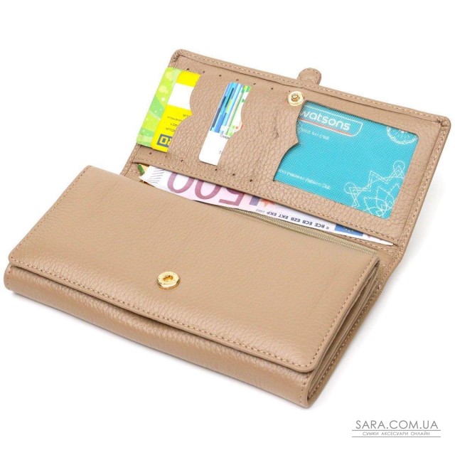 Практичний жіночий гаманець з великою кількістю відділень із натуральної шкіри Tony Bellucci 21959 Бежевий Практичний жіночий гаманець з великою кількістю відділень із натуральної шкіри Tony Bellucci 21959 Бежевий