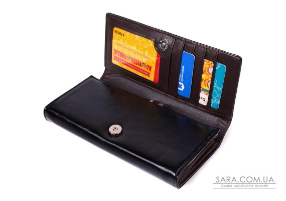 Горизонтальний жіночий гаманець із якісної екошкіри KIVI 19087 Чорний