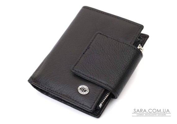 Вертикальний гаманець для жінок із натуральної шкіри ST Leather 22703 Чорний