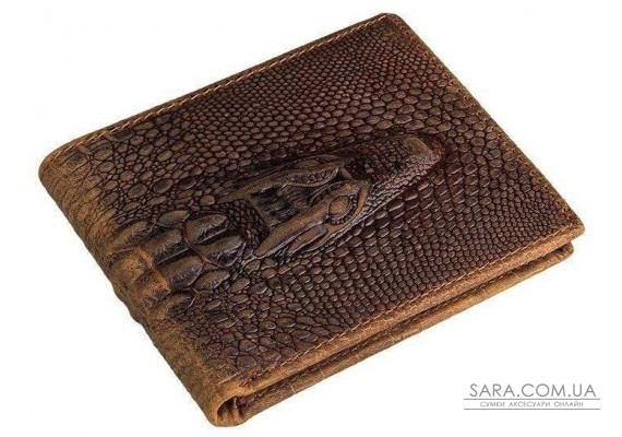 Кошелек мужской Vintage 14380 фактура кожи под крокодила Коричневый