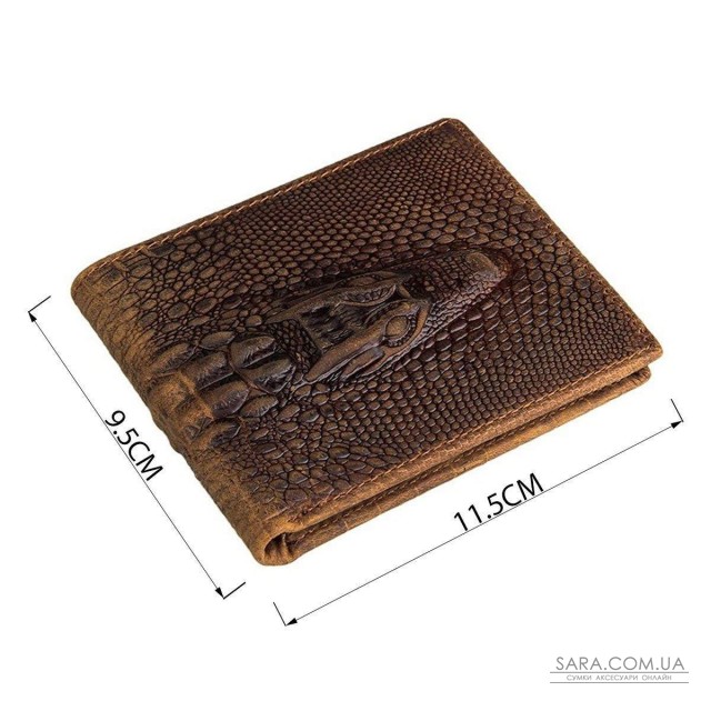 Кошелек мужской Vintage 14380 фактура кожи под крокодила Коричневый Кошелек мужской Vintage 14380 фактура кожи под крокодила Коричневый