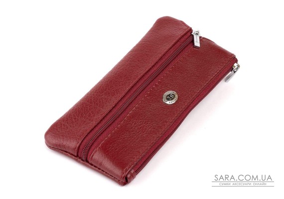 Ключница-кошелек с кармашком женская ST Leather 19352 Бордовая