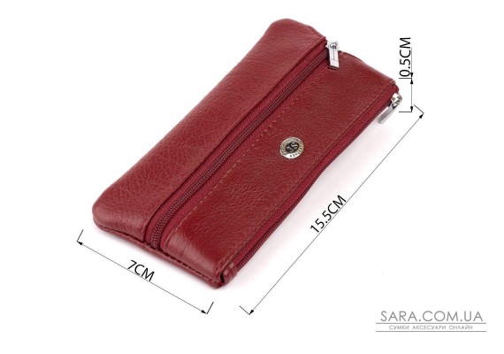 Ключница-кошелек с кармашком женская ST Leather 19352 Бордовая