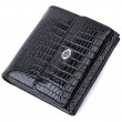 Жіночий фактурний гаманець із натуральної шкіри ST Leather 22706 Чорний