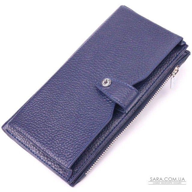 Стильный вертикальный бумажник из натуральной кожи KARYA 21423 Синий Стильный вертикальный бумажник из натуральной кожи KARYA 21423 Синий