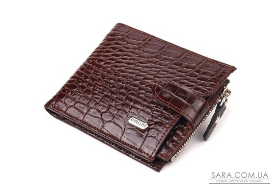 Горизонтальный мужской кошелек из натуральной фактурной кожи CANPELLINI 21503 Коричневый
