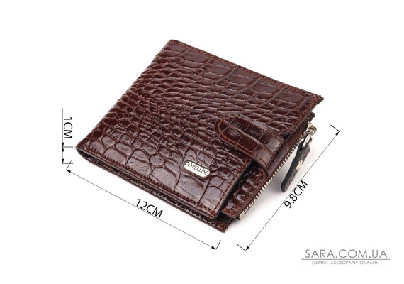 Горизонтальный мужской кошелек из натуральной фактурной кожи CANPELLINI 21503 Коричневый