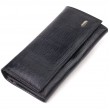 Привлекательный женский кошелек с монетницей из натуральной фактурной кожи CANPELLINI 21527 Черный
