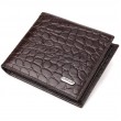 Интересный кошелек для мужчин в два сложения из натуральной фактурной кожи с тиснением под крокодила CANPELLINI 21583 Коричневый