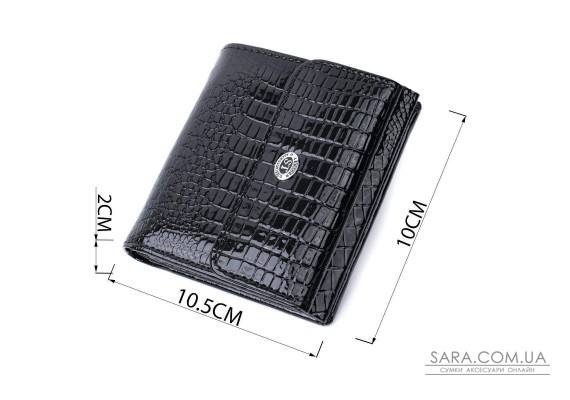 Жіночий фактурний гаманець із натуральної шкіри ST Leather 22706 Чорний