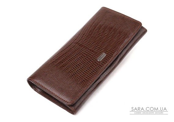 Стильный кошелек для женщин из натуральной фактурной кожи CANPELLINI 21607 Коричневый
