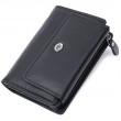 Практичний гаманець із монетницею з натуральної шкіри ST Leather 22740 Чорний