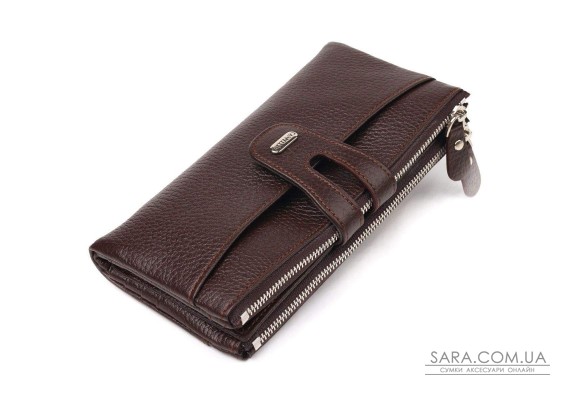Практичный кошелек из натуральной зернистой кожи CANPELLINI 21632 Коричневый
