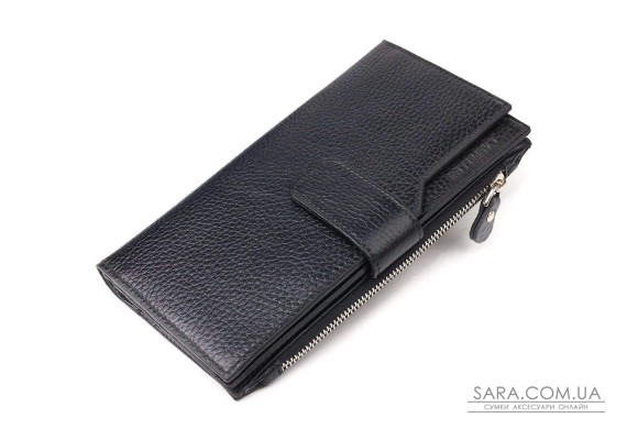 Женский вертикальный кошелек из натуральной кожи CANPELLINI 21641 Черный