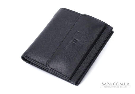 Жіночий гаманець середнього розміру із монетницею зовні із натуральної шкіри ST Leather 22719 Чорний