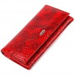 Превосходный женский кошелек из натуральной лакированной кожи с тиснением под змею CANPELLINI 21655 Красный