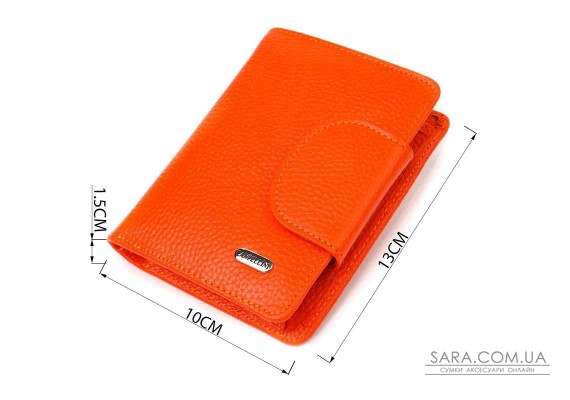 Уникальный вертикальный кошелек из натуральной кожи CANPELLINI 21680 Оранжевый