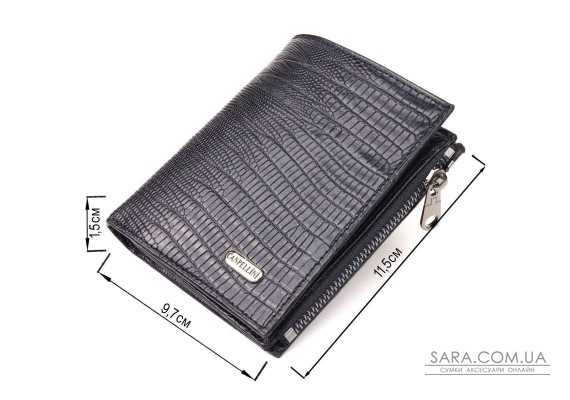Фактурный вертикальный кошелек из натуральной кожи CANPELLINI 21672 Черный