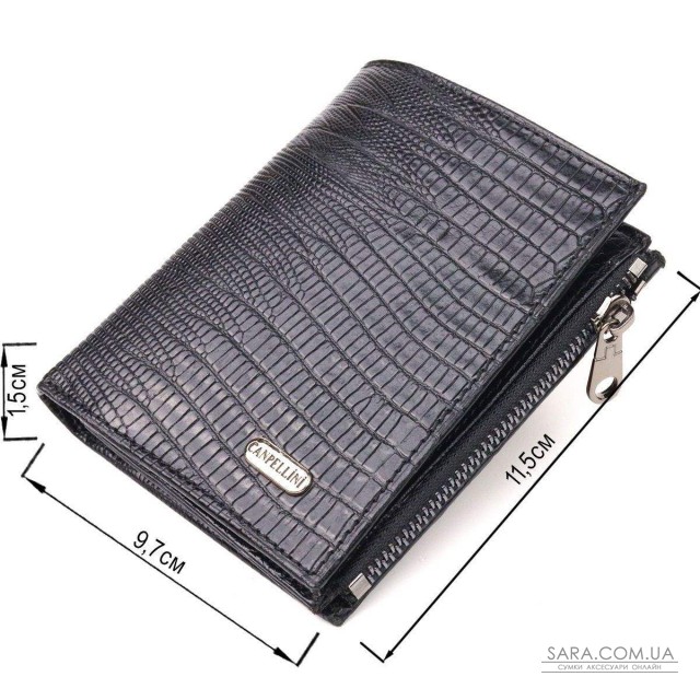 Фактурный вертикальный кошелек из натуральной кожи CANPELLINI 21672 Черный Фактурный вертикальный кошелек из натуральной кожи CANPELLINI 21672 Черный