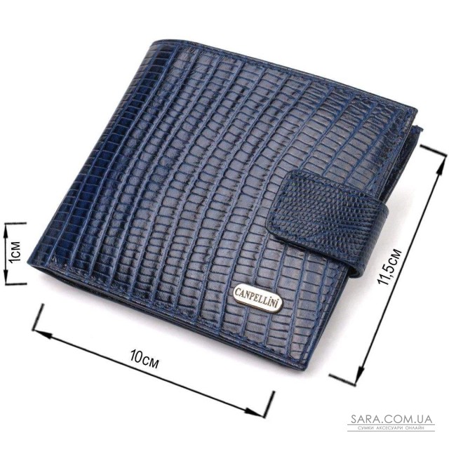 Мужской бумажник горизонтального формата из натуральной кожи с тиснением CANPELLINI 21767 Синий Мужской бумажник горизонтального формата из натуральной кожи с тиснением CANPELLINI 21767 Синий