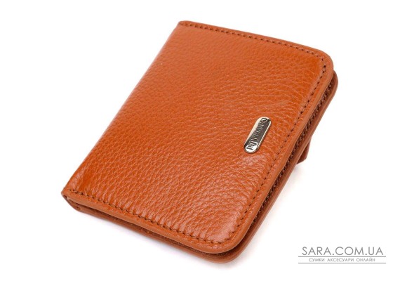 Небольшой женский кошелек из натуральной кожи флотар CANPELLINI 21796 Светло-коричневый