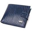 Удобный горизонтальный кошелек для мужчин из натуральной кожи с тиснением CANPELLINI 21887 Синий