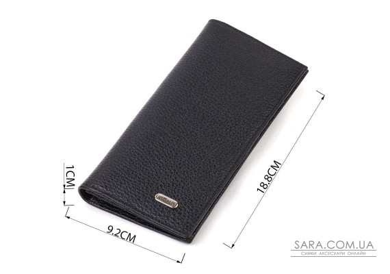 Мужской вертикальный бумажник из натуральной кожи CANPELLINI 21898 Черный