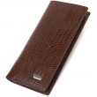 Фактурный мужской вертикальный бумажник без застежки из натуральной кожи с тиснением CANPELLINI 21903 Коричневый