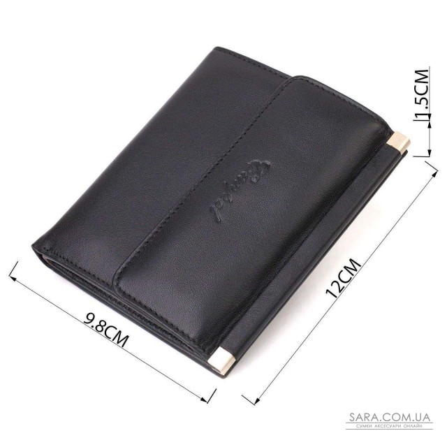 Ультрамодный кошелек для женщин из натуральной гладкой кожи CANPELLINI 21928 Черный Ультрамодный кошелек для женщин из натуральной гладкой кожи CANPELLINI 21928 Черный