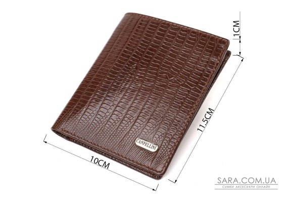 Фактурный кошелек для мужчин из натуральной кожи с тиснением CANPELLINI 21927 Коричневый