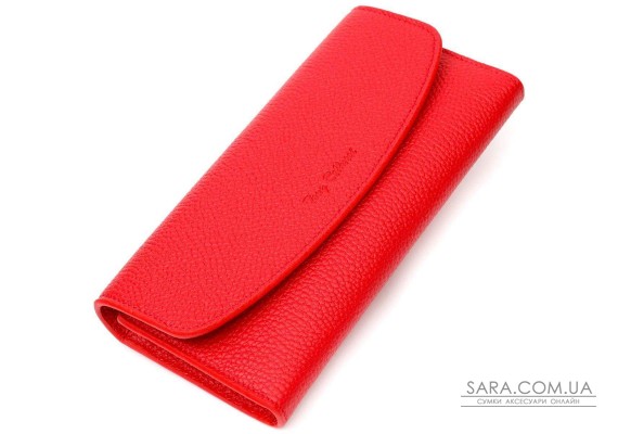 Яркий женский кошелек с монетницей на молнии из натуральной кожи Tony Bellucci 21969 Красный