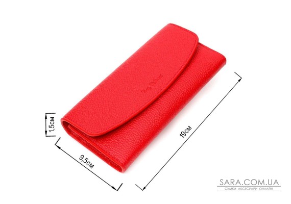 Яркий женский кошелек с монетницей на молнии из натуральной кожи Tony Bellucci 21969 Красный