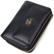 Стильный женский кошелек с вместительной монетницей на молнии из натуральной кожи Tony Bellucci 22012 Черный