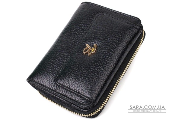 Стильный женский кошелек с вместительной монетницей на молнии из натуральной кожи Tony Bellucci 22012 Черный