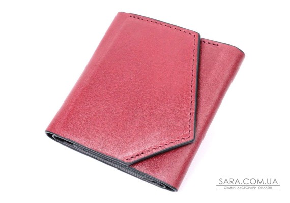 Стильный небольшой кошелек из натуральной кожи GRANDE PELLE 16800 Бордовый