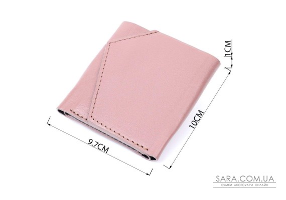 Красивый компактный кошелек из натуральной кожи GRANDE PELLE 16801 Пудровый