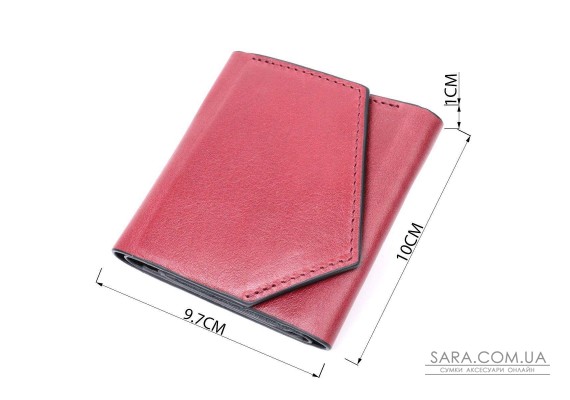 Стильный небольшой кошелек из натуральной кожи GRANDE PELLE 16800 Бордовый