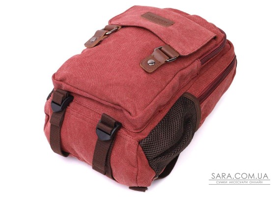 Стильный текстильный рюкзак с уплотненной спинкой и отделением для планшета Vintage 22170 Бордовый