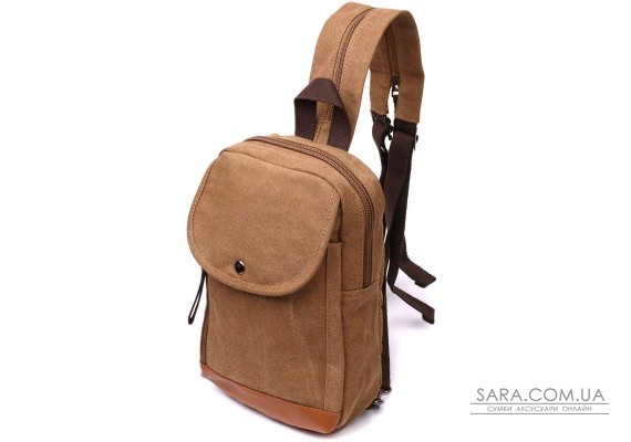 Практичный рюкзак для мужчин из плотного текстиля Vintage 22183 Коричневый