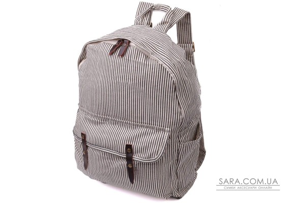 Летний женский рюкзак с качественного текстиля Vintage sale_15077 Молочный