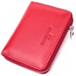 Стильний шкіряний гаманець для жінок на блискавці з тисненим логотипом ST Leather 19490 Червоний