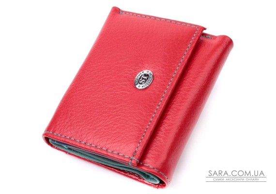 Яркий маленький кошелек для женщин из натуральной кожи ST Leather 19502 Красный