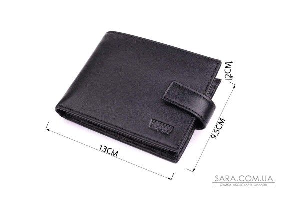 Вместительный мужской кошелек из натуральной кожи BOND 22861 Черный